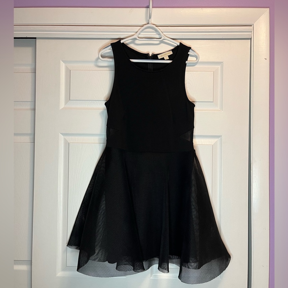 Nicki Minaj black mesh cocktail dress